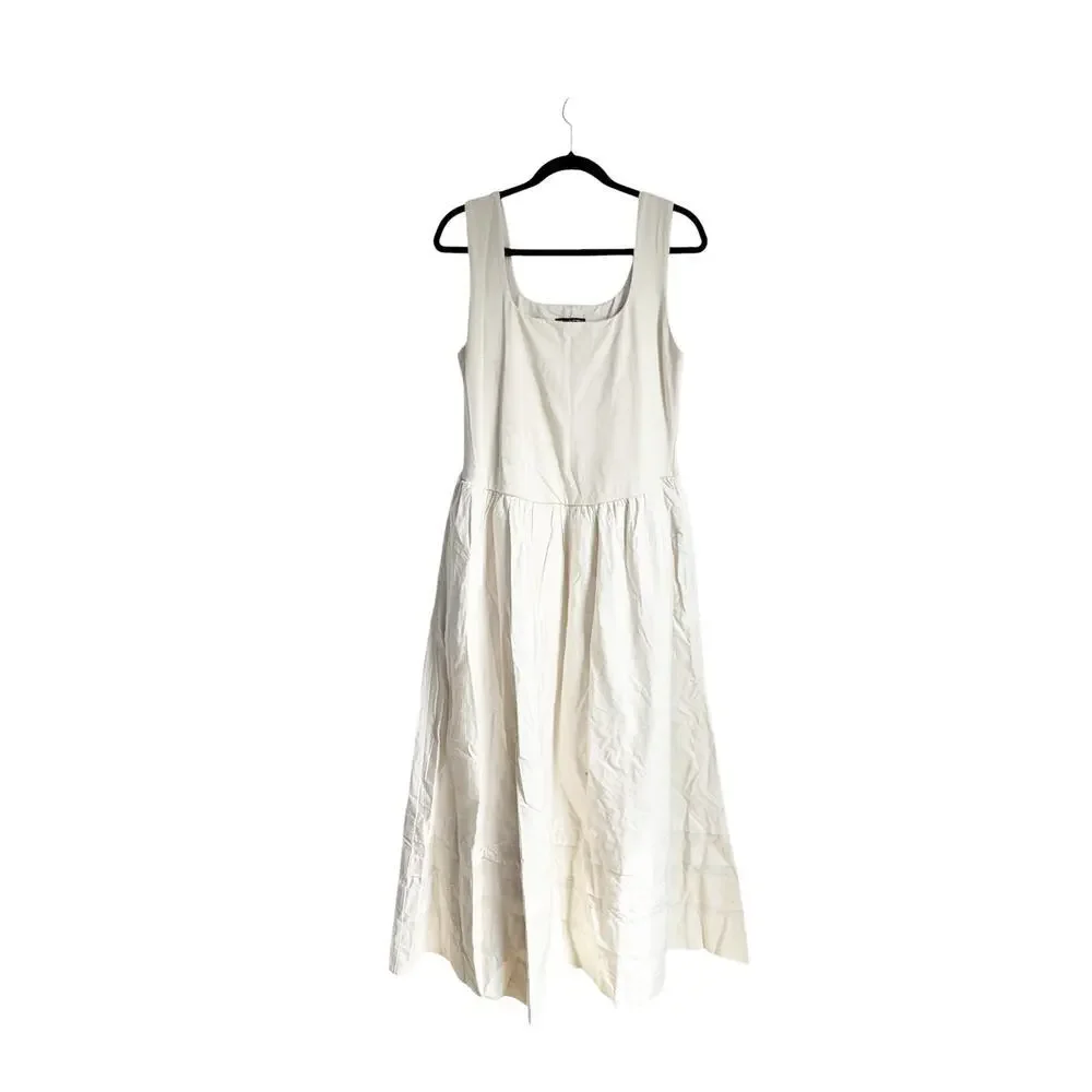J. Crew Women's Drop-Waist Mixy Maxi Dress Sleeveless Natural Size Large NWT